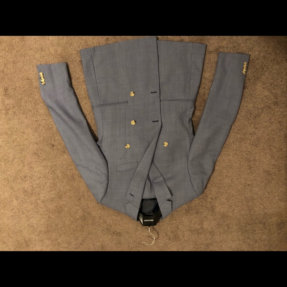 Light Blue Microcheck Suit